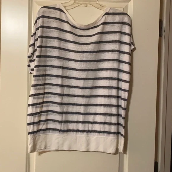 Cabi White with Black strips Top Size Small - Picture 2 of 3